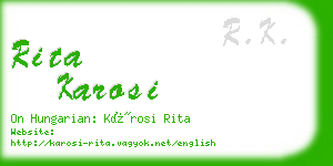 rita karosi business card